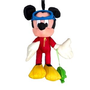 Vintage Mickey Mouse Scuba Diver Plush Nylon Bath Buddies Pool Toy Disney Mattel